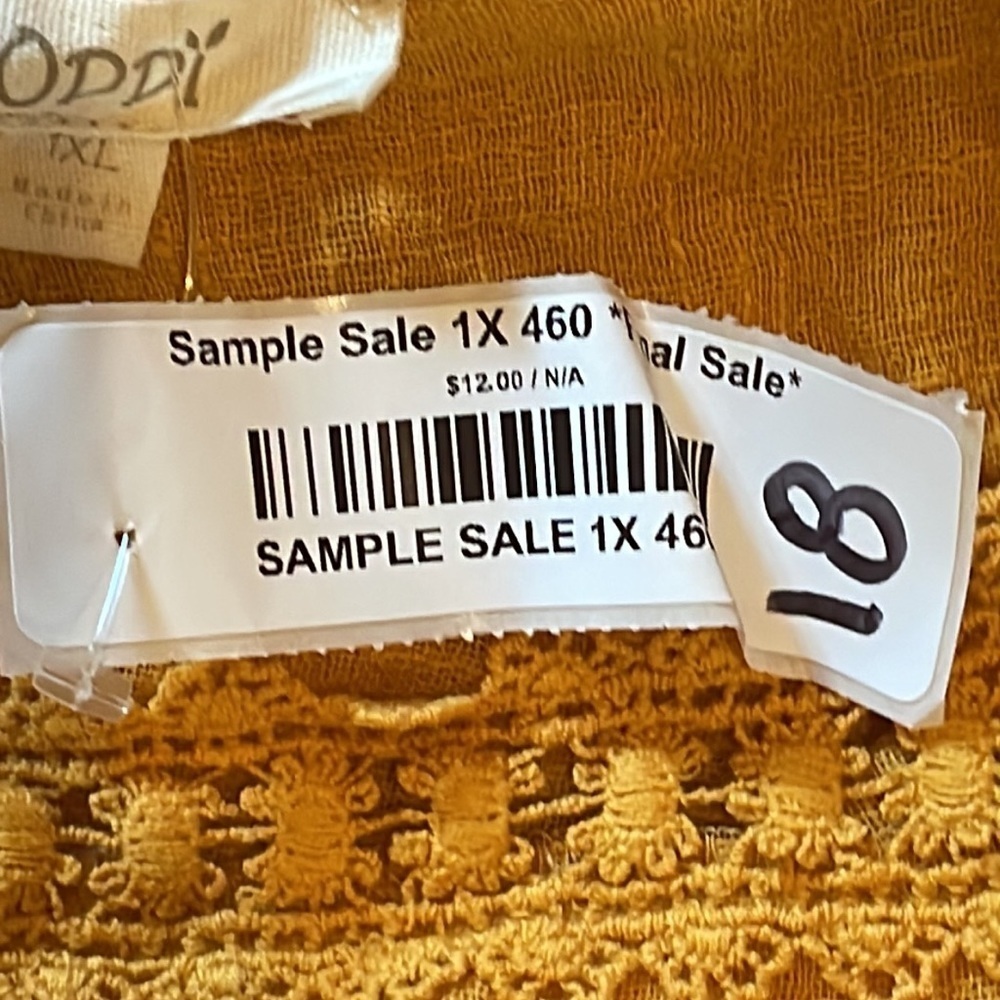 ODDY Mustard Yellow Boho Tie-Back Peasant Top - Picture 3 of 4